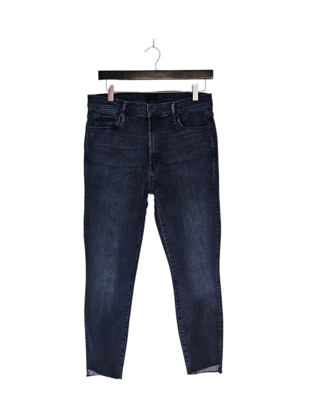 MOTHER Stunner Zip Ankle Step Fray Skinny A Trip Down Memory Lane Skinny Blue 31